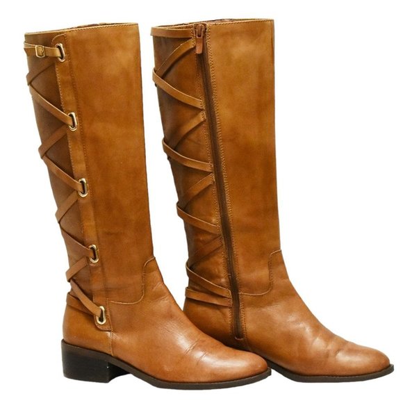 BCBGeneration  "Janiss" Tall Tan Leather Riding Boot - Picture 3 of 13